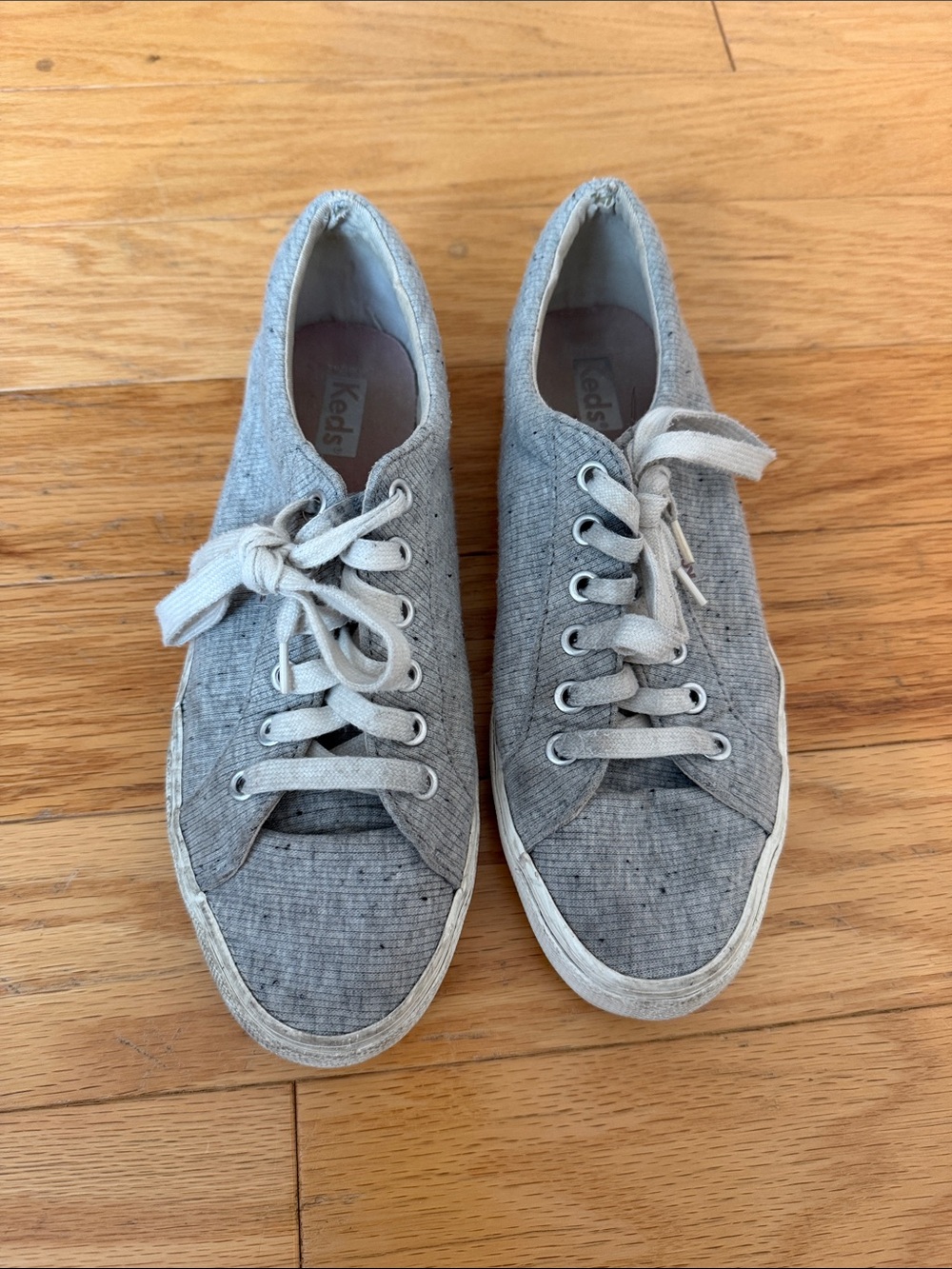 Keds Light Gray Canvas Lace-Up Sneakers - Size 8 - Used as shown